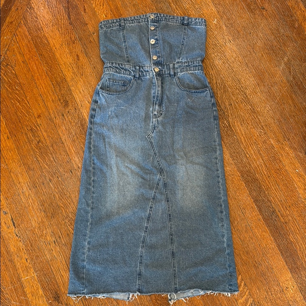 Women's Denim Strapless Dress